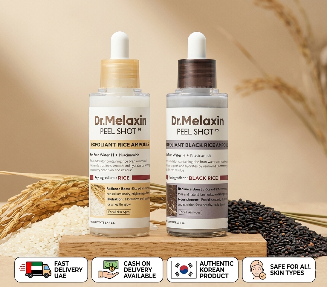 Dr. Melaxin Peel Shot White & Black Rice Exfoliant Ampoule 80ml (pack of 2)