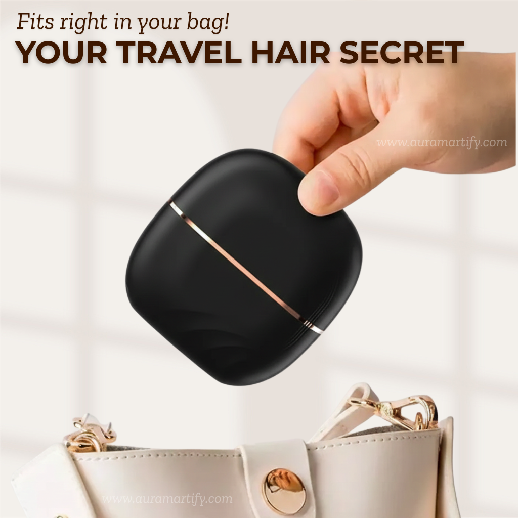 Mini Wireless Hair Straightening Brush with 3 Temperature levels (160°C, 180°C, 200°C)