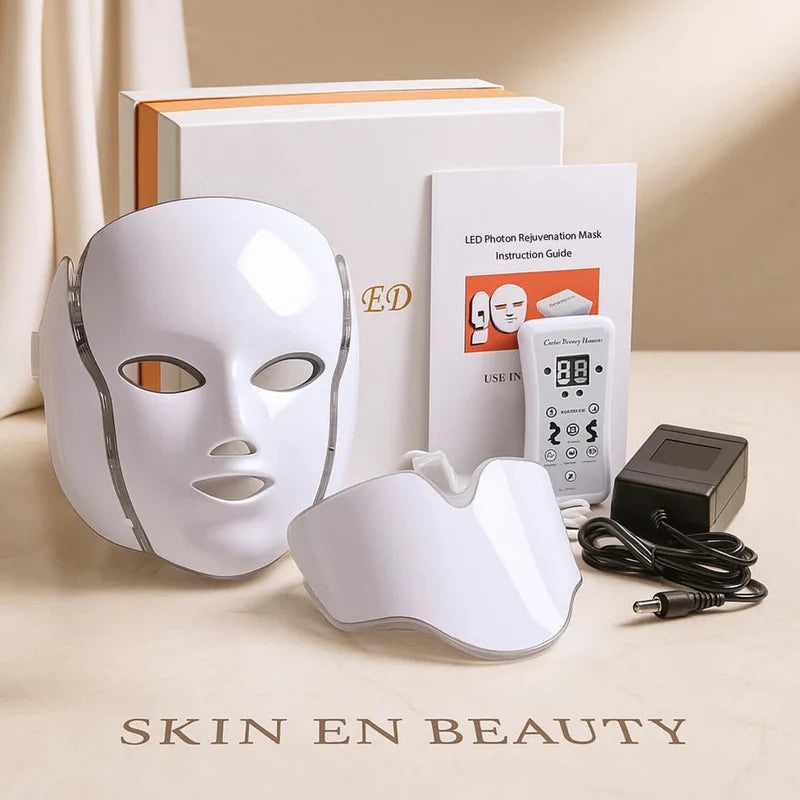 LED Face Mask Light Therapy – 7 Color Photon Skin Rejuvenation Mask for Face & Neck with Remote Control&nbsp;